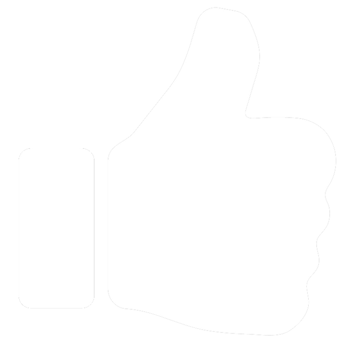 White thumbs-up symbol, indicating approval or agreement.