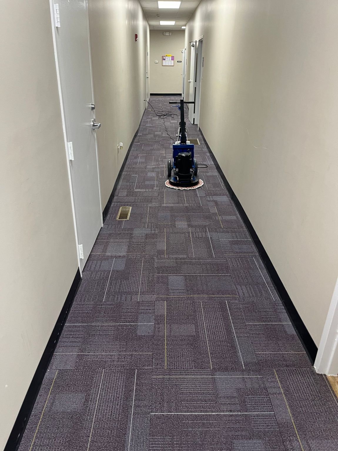 Commercial carpet cleaning in church hallway in Fayetteville, GA