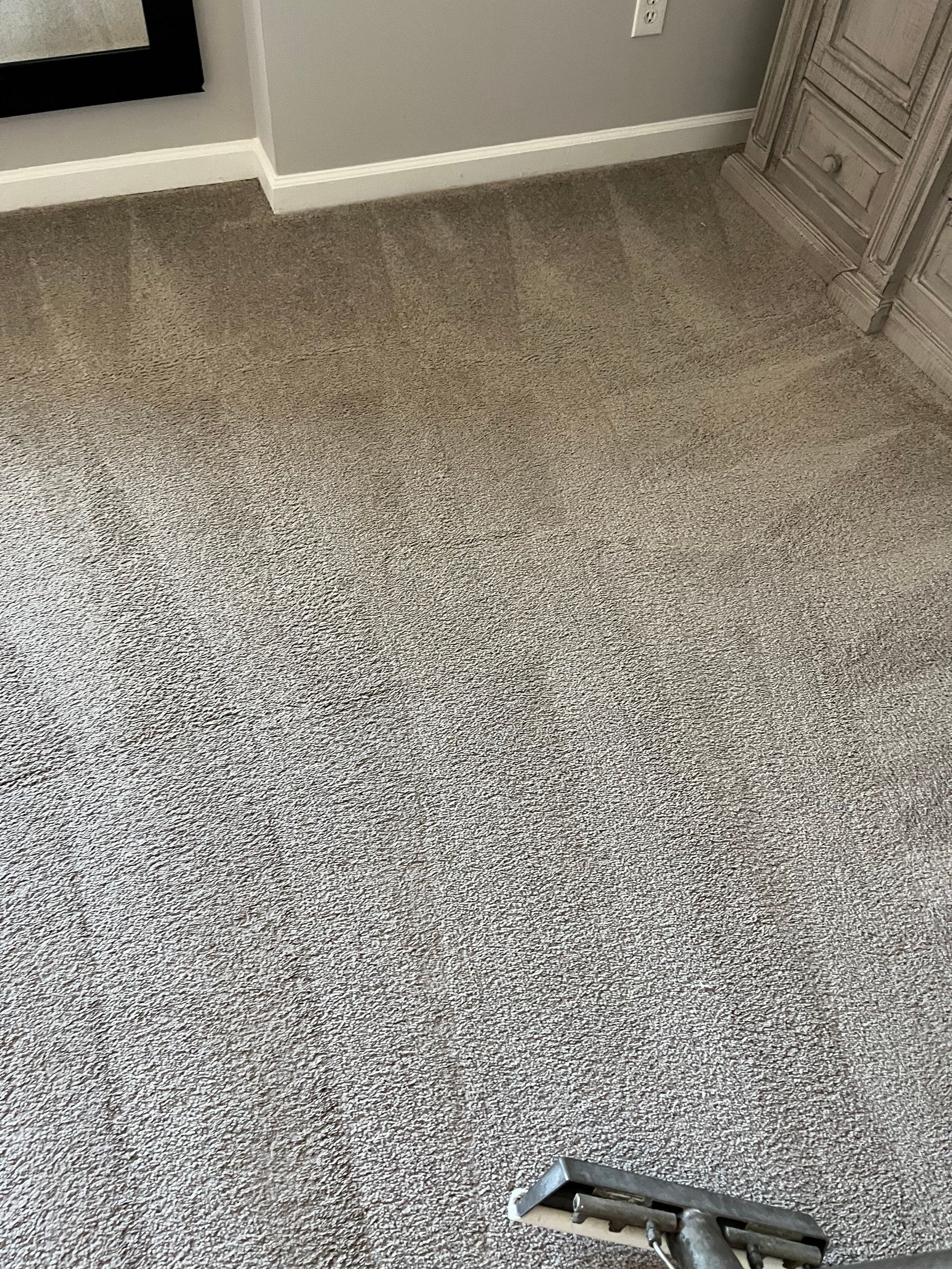 “Living room carpet cleaned by VeriClean Carpet Cleaning using deep steam extraction method.”

