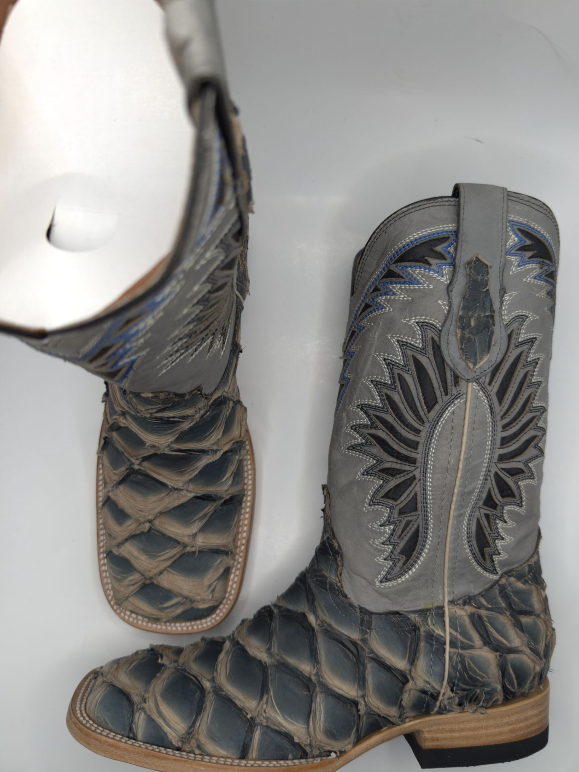 RR Western 'Gargoyle' Exotic Pirarucu Cowboy Boots