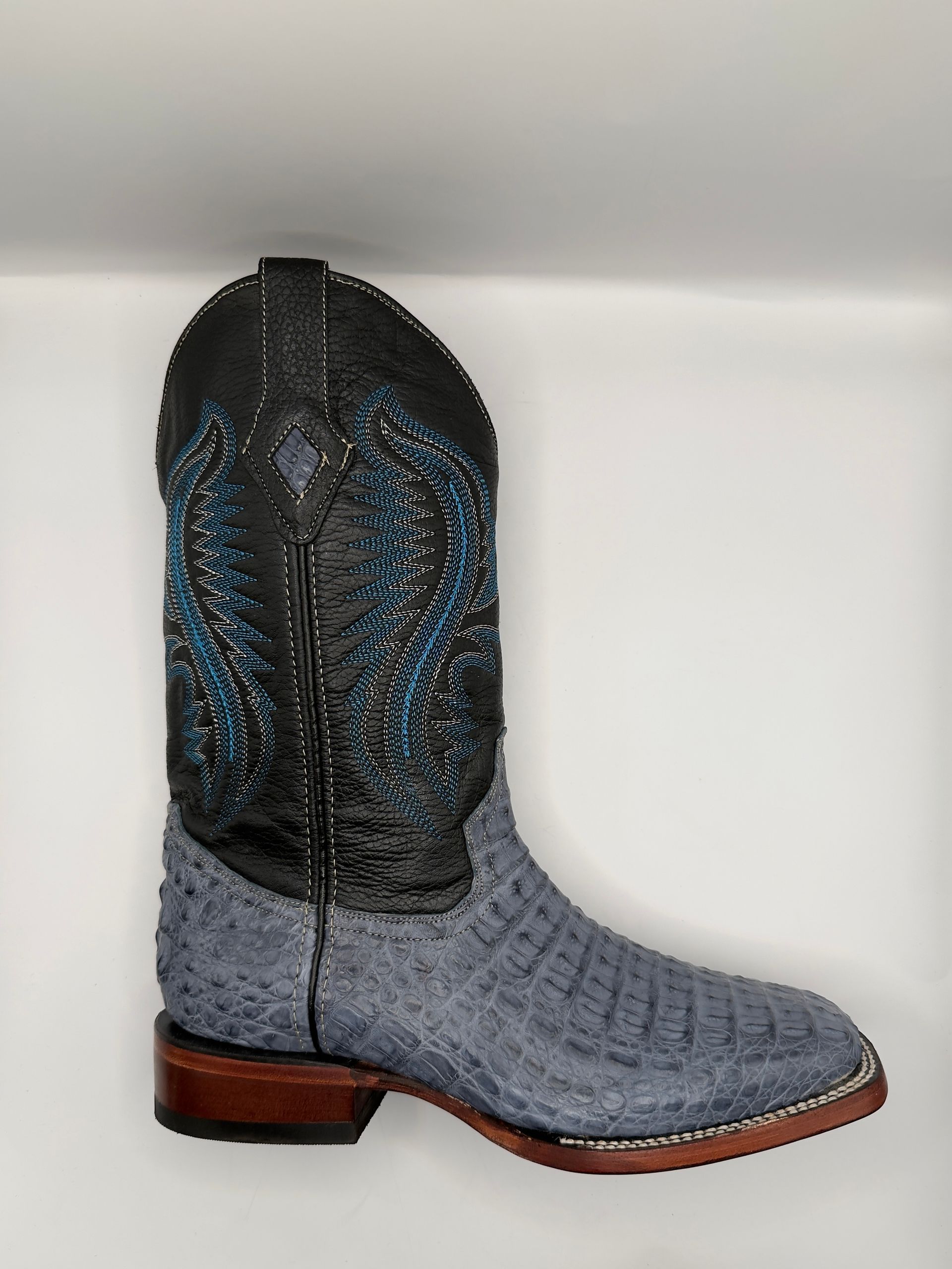 RR Western Mens Exotic Blue Caiman Cowboy Boots