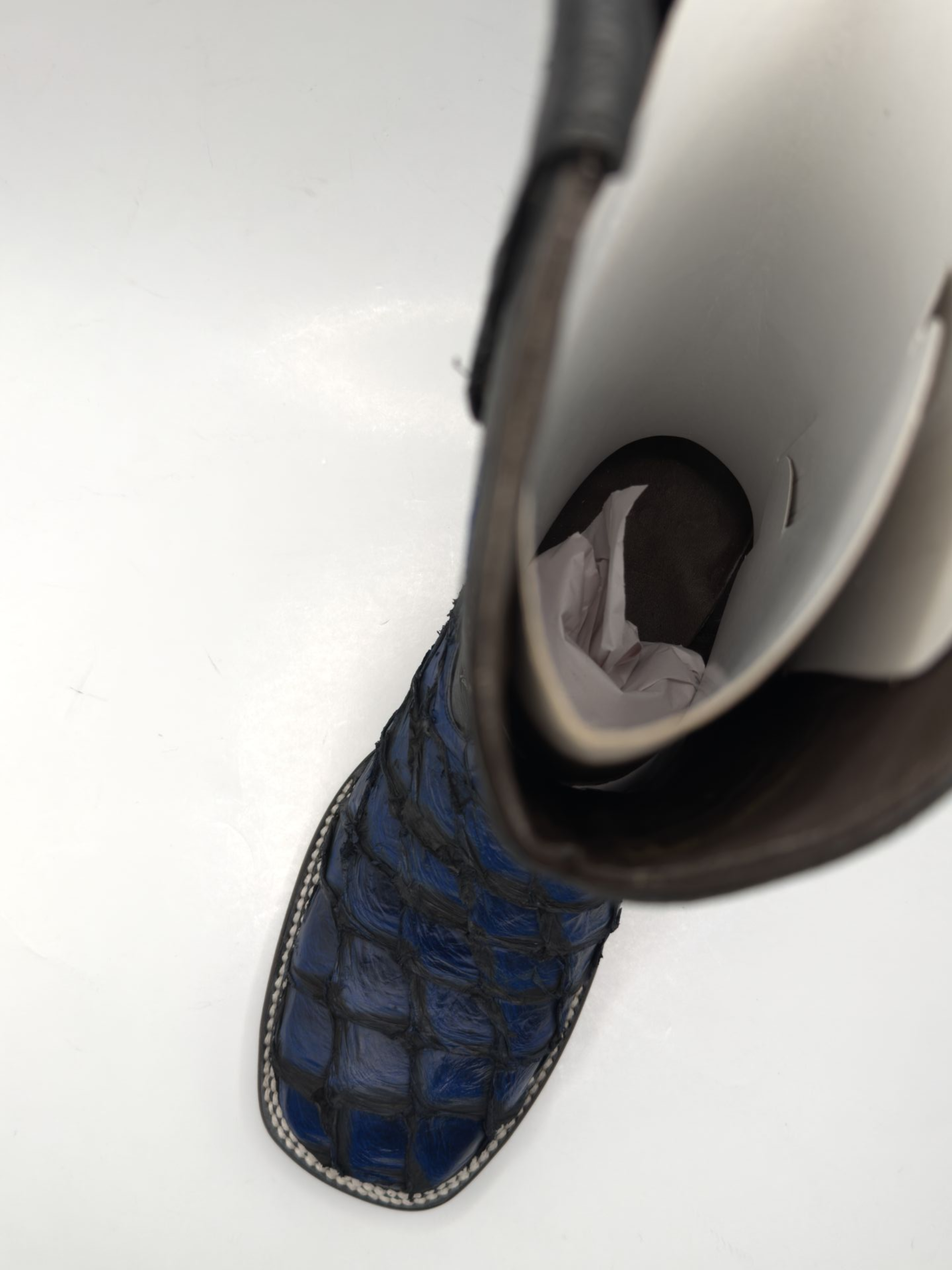 Men's Electric Blue Exotic Pirarucu Cowboy Boots