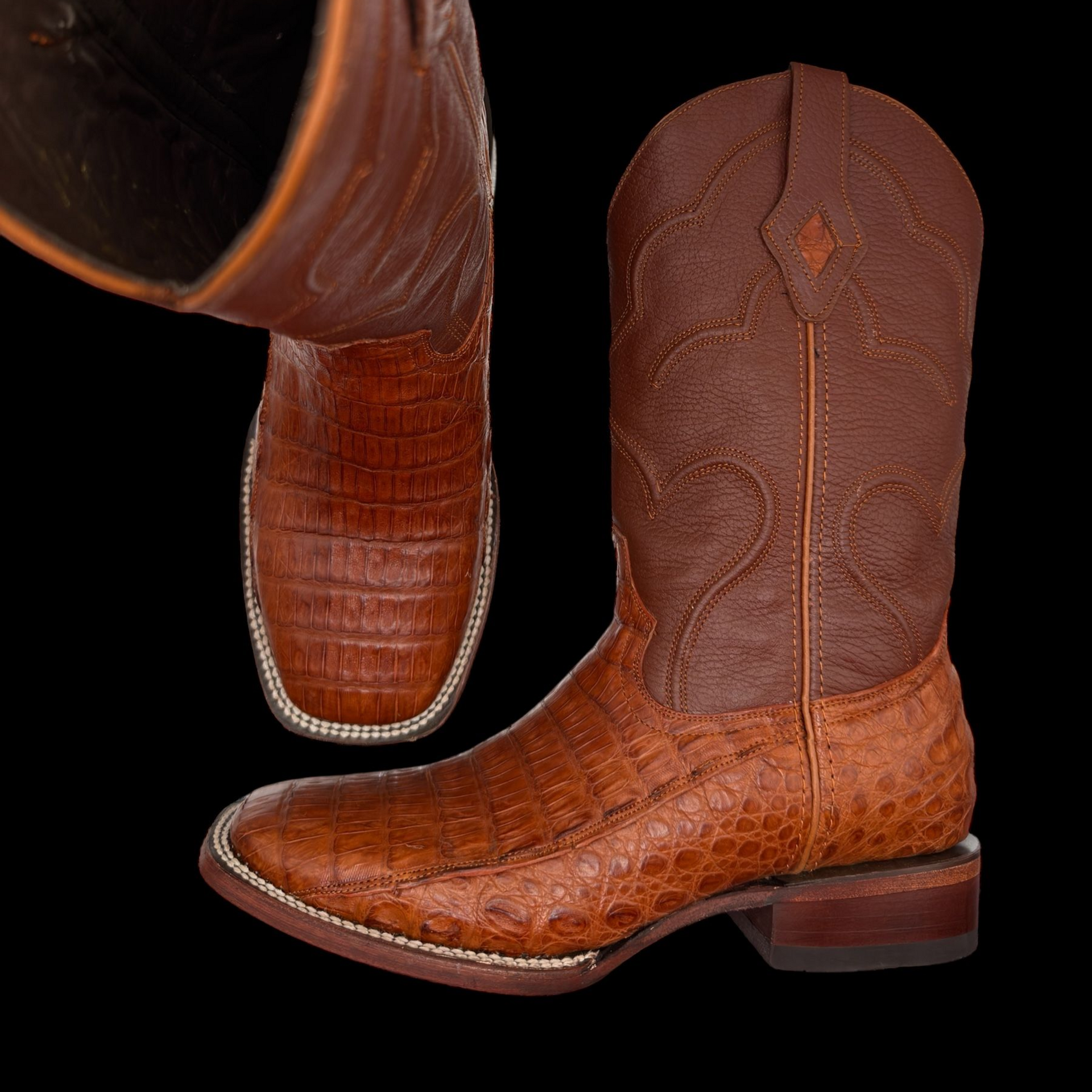 Mens Exotic 'Brandy' Caiman Cowboy Boots