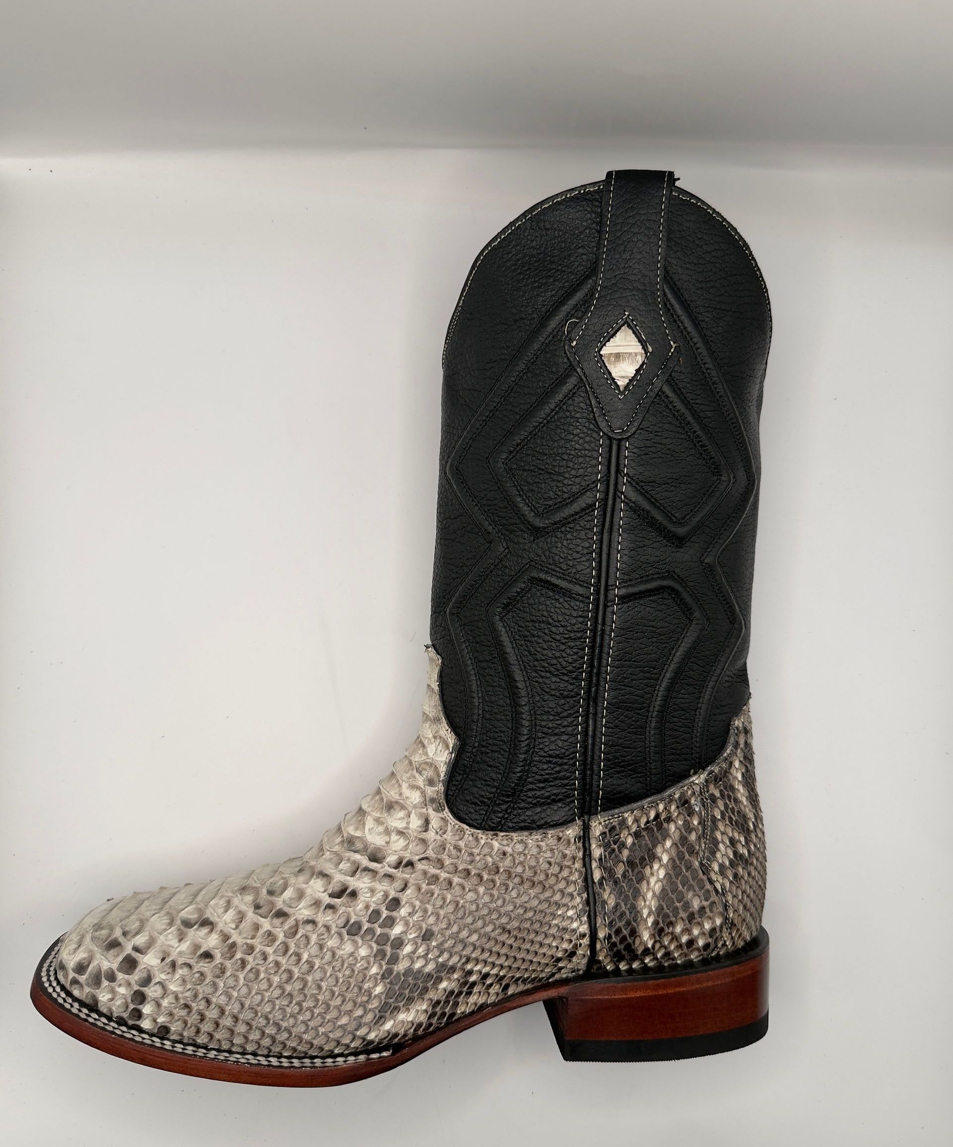 RR Western Mens Natural Exotic Python Cowboy Boots