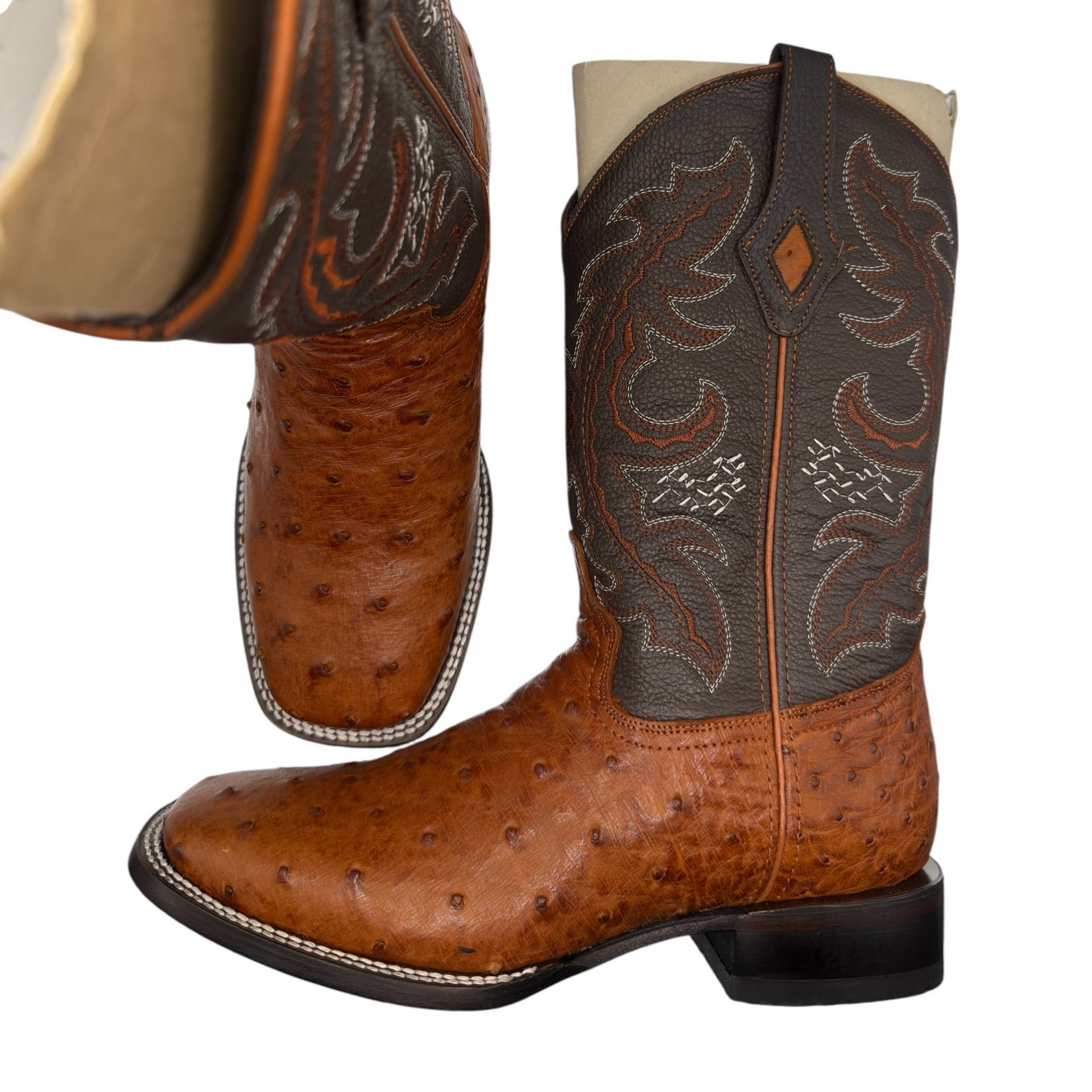 RR Western Mens Scotch Exotic Ostrich Cowboy Boots