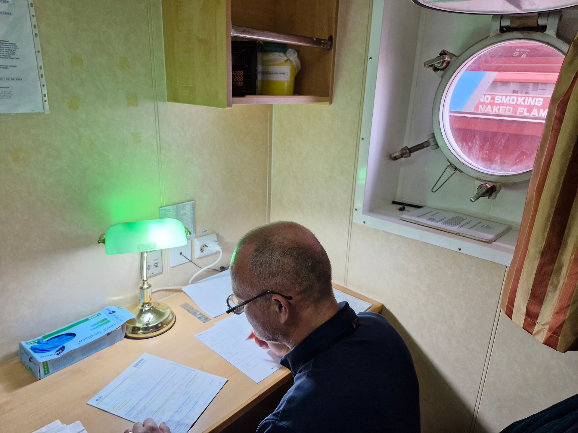 Professional drug testing chain of custody form being completed correctly by trained collector