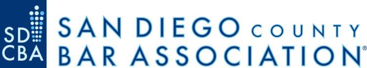 The logo for the san diego county cba bar association