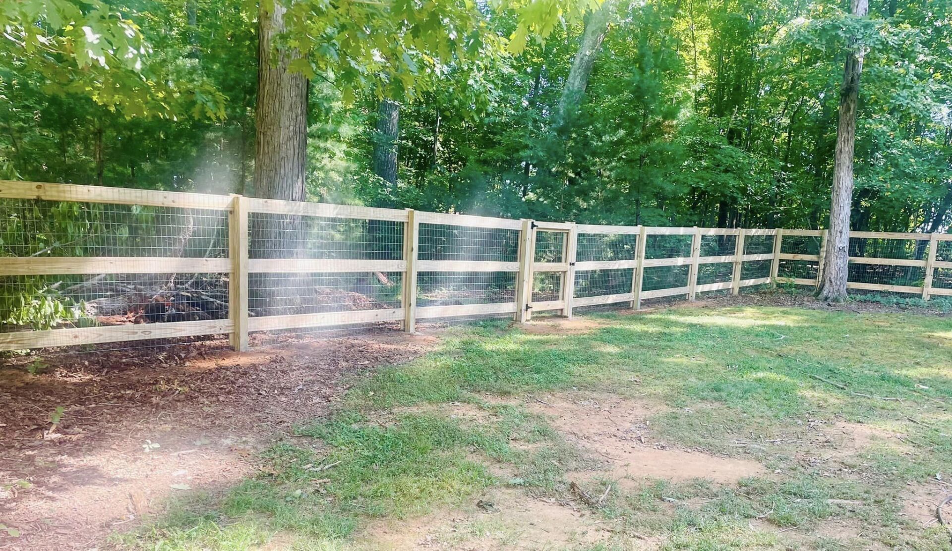 wood fencing and gate