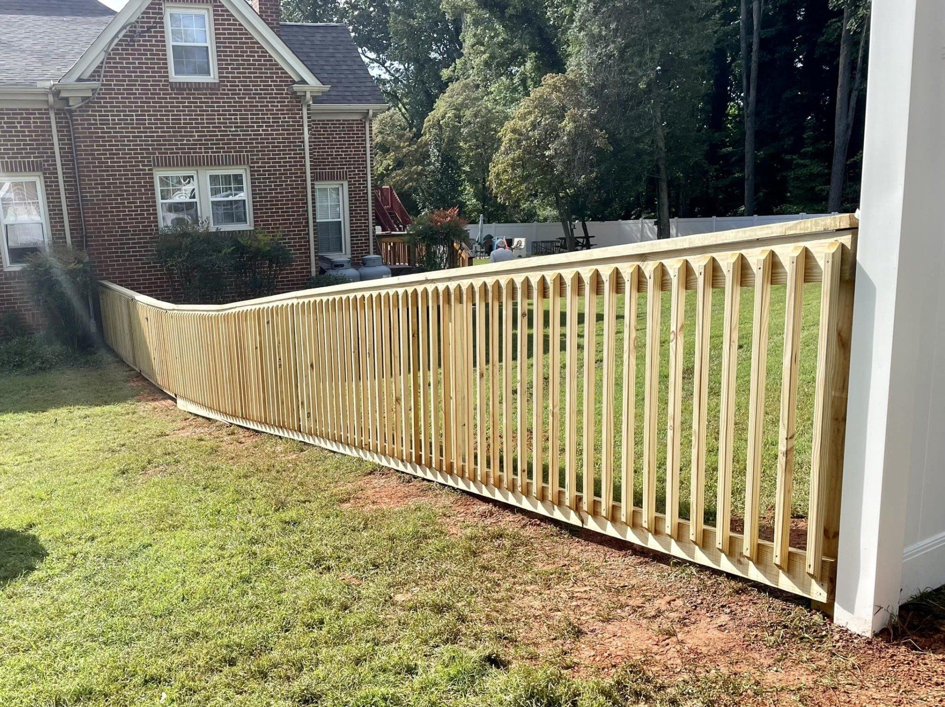 wood fencing closing off backyard
