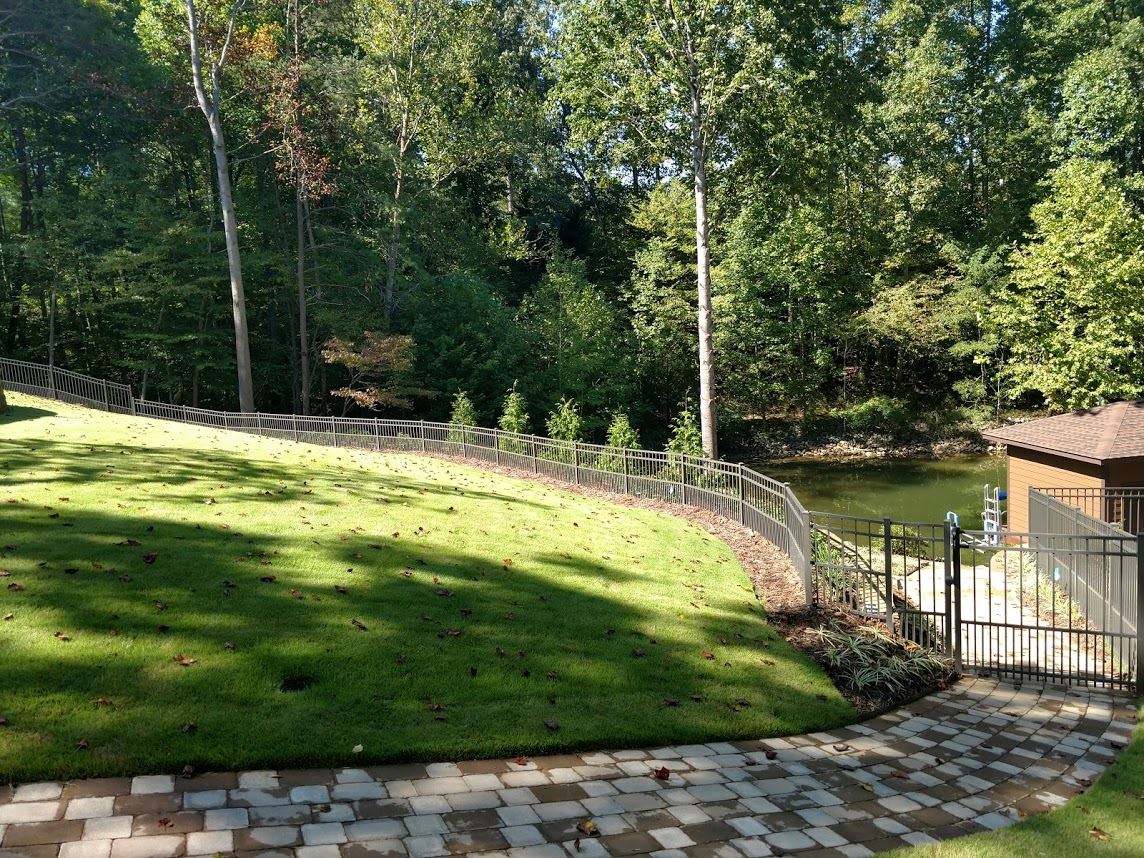 Aluminum fence near river