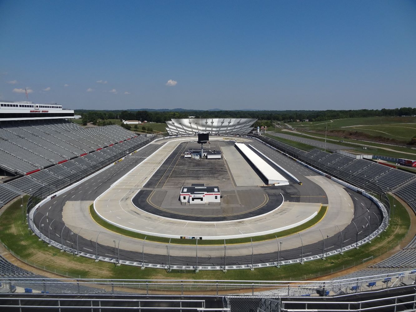 Chain link fence at race track