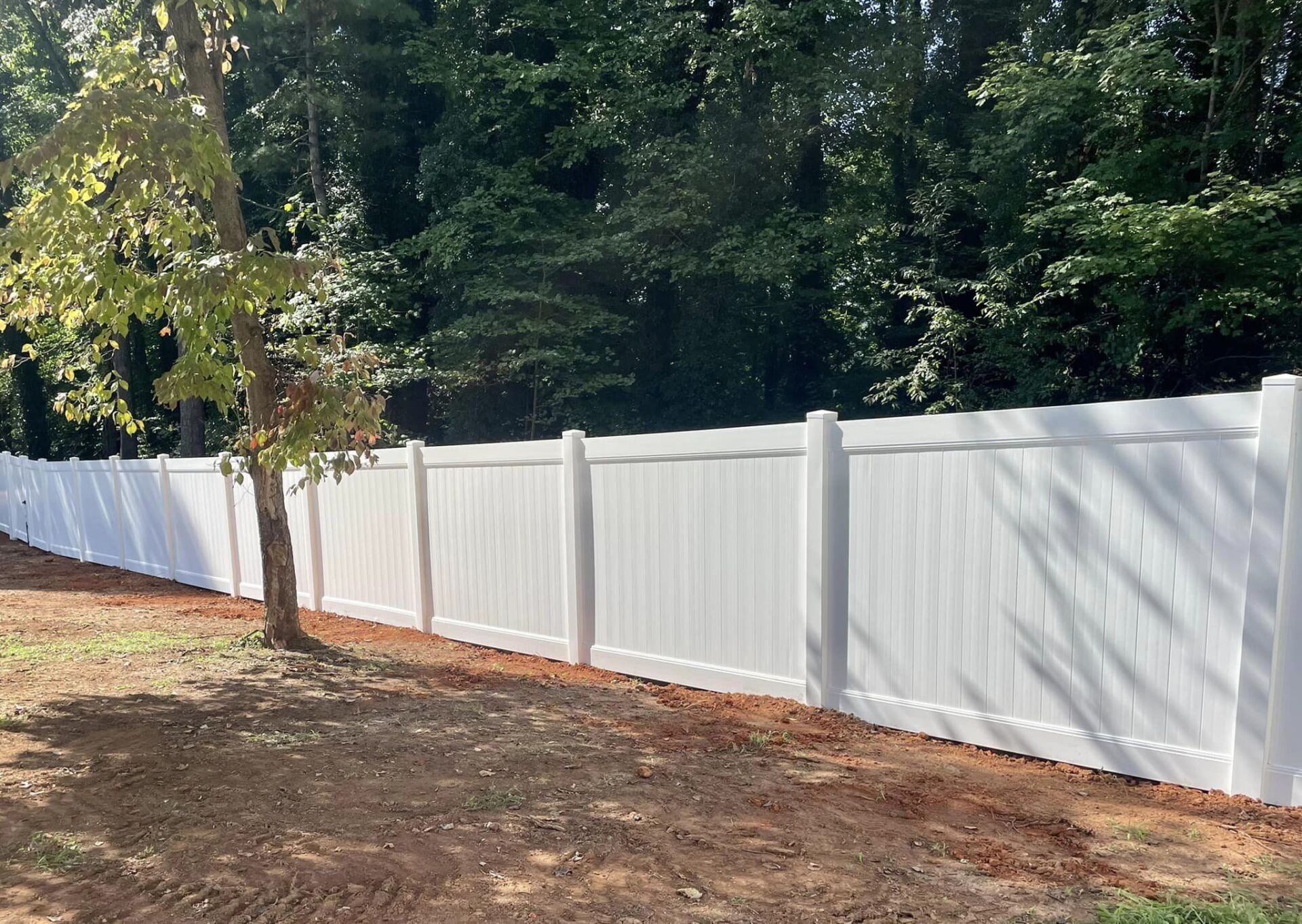 vinyl fence lining residential property