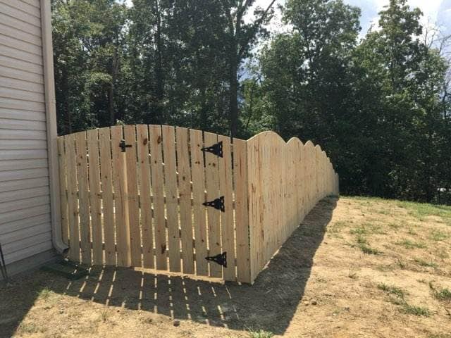 wood gate and fence