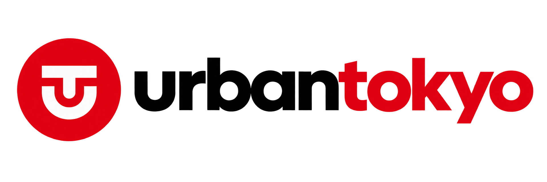 Urbantokyo logo with red circular icon and black-red wordmark on white background