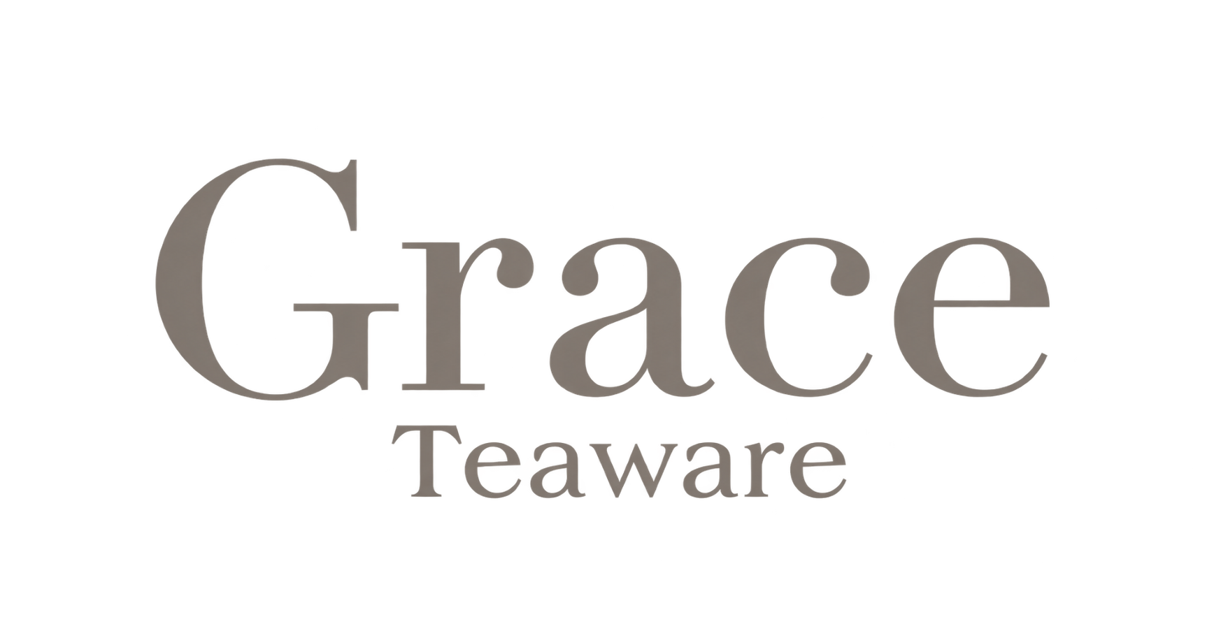 Grace Teaware logo in gray serif text on a white background