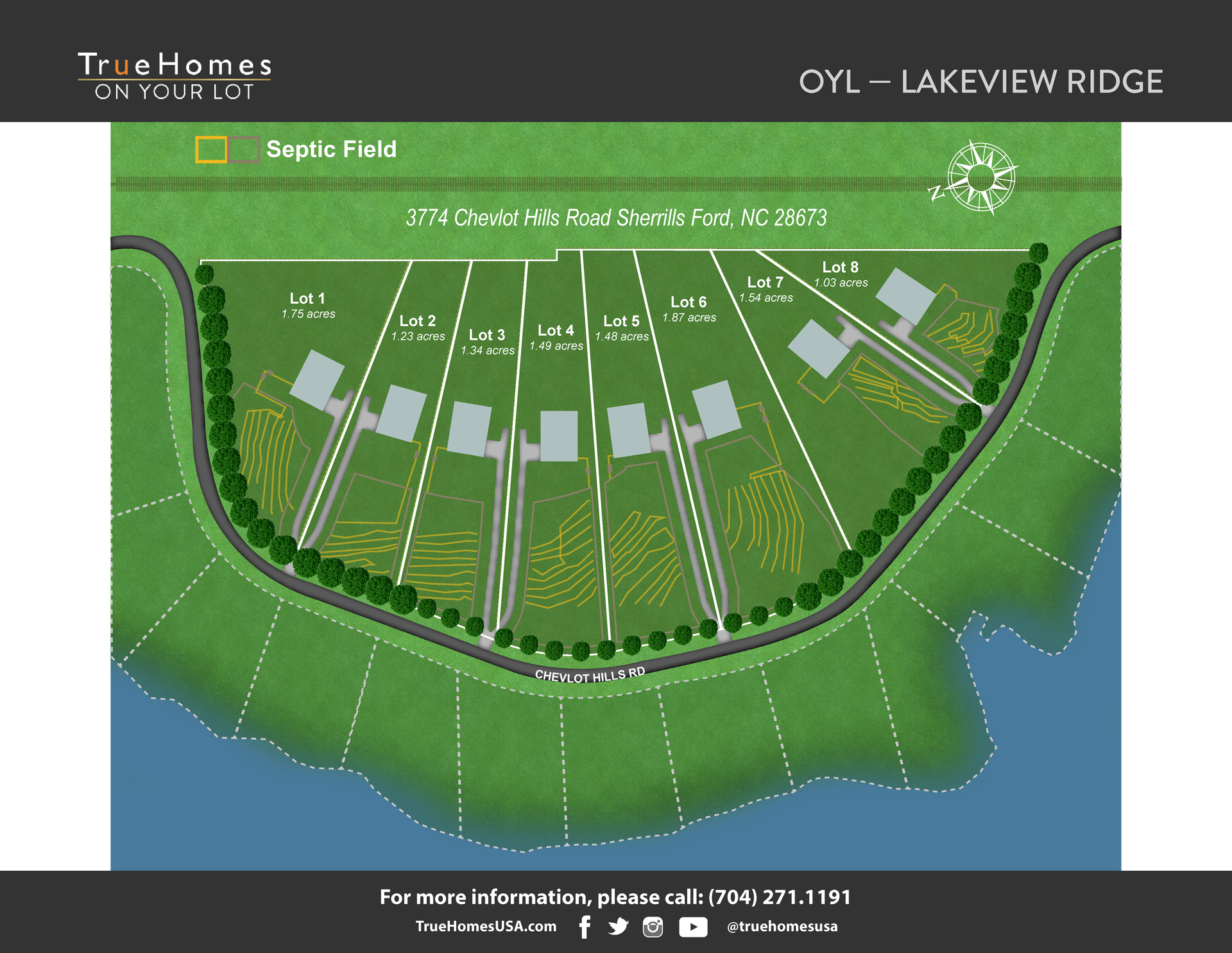 Master plan map of QYL–Xueview Ridge with green lots, roads, and a blue lake shoreline