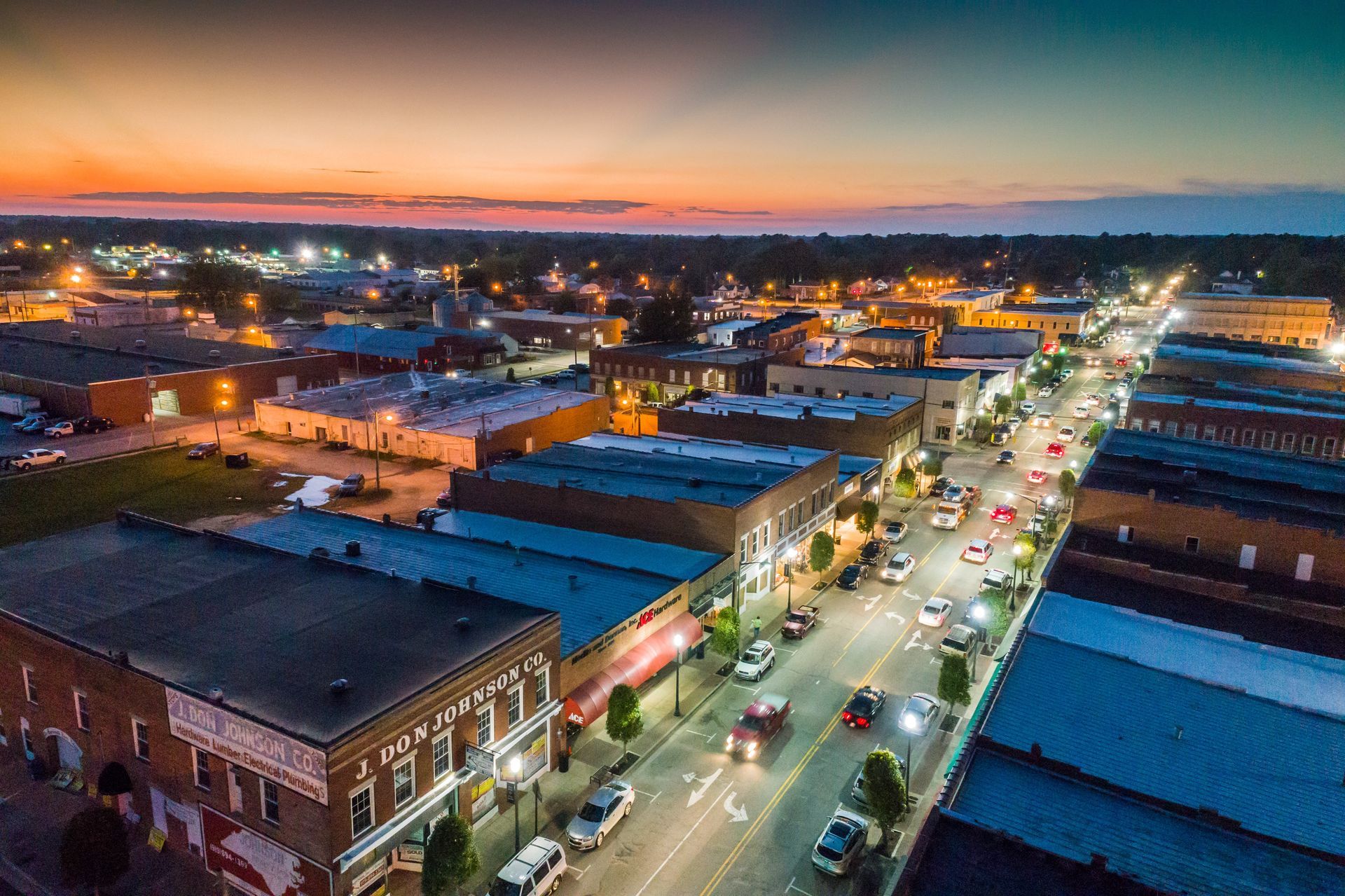 aerial view of Benson