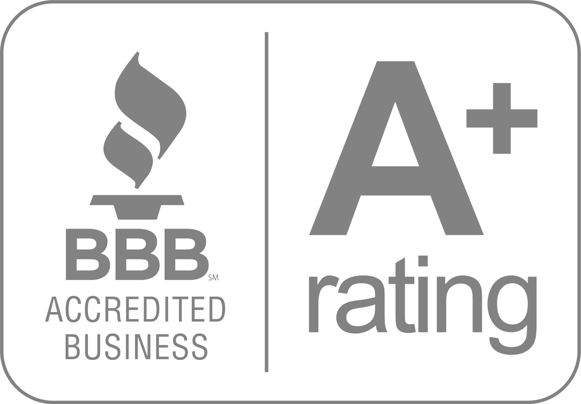 The bbb accredited business logo is a a+ rating.