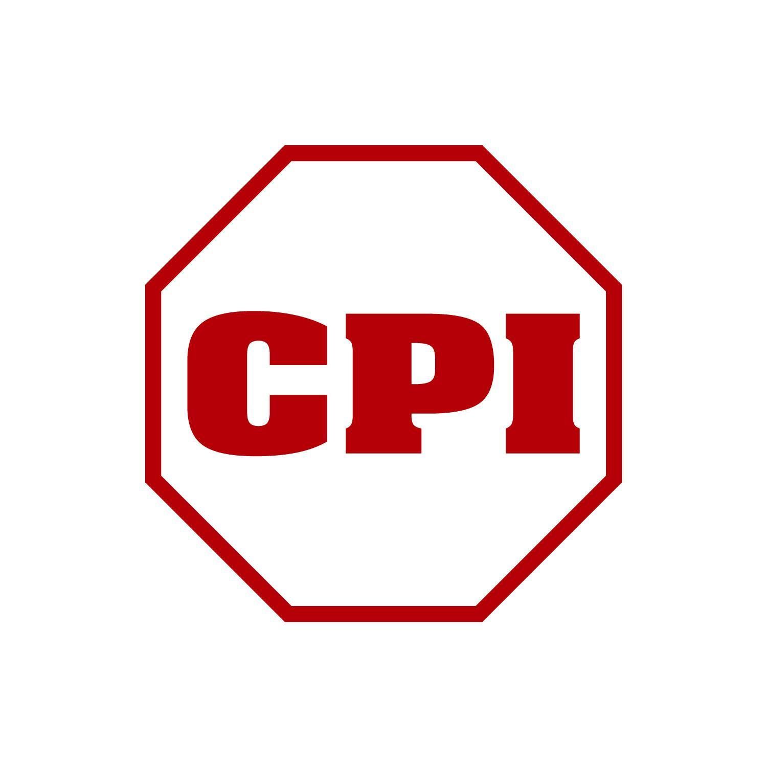 A stop sign with the word cpi on it