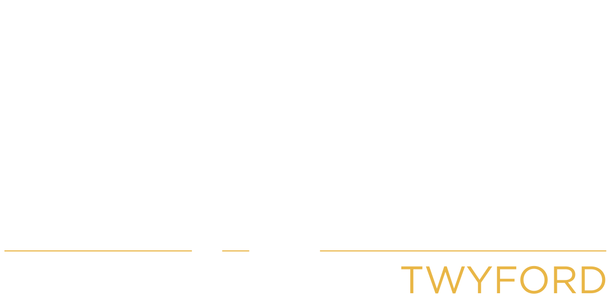 A white background with the words Bugle inn twyford.