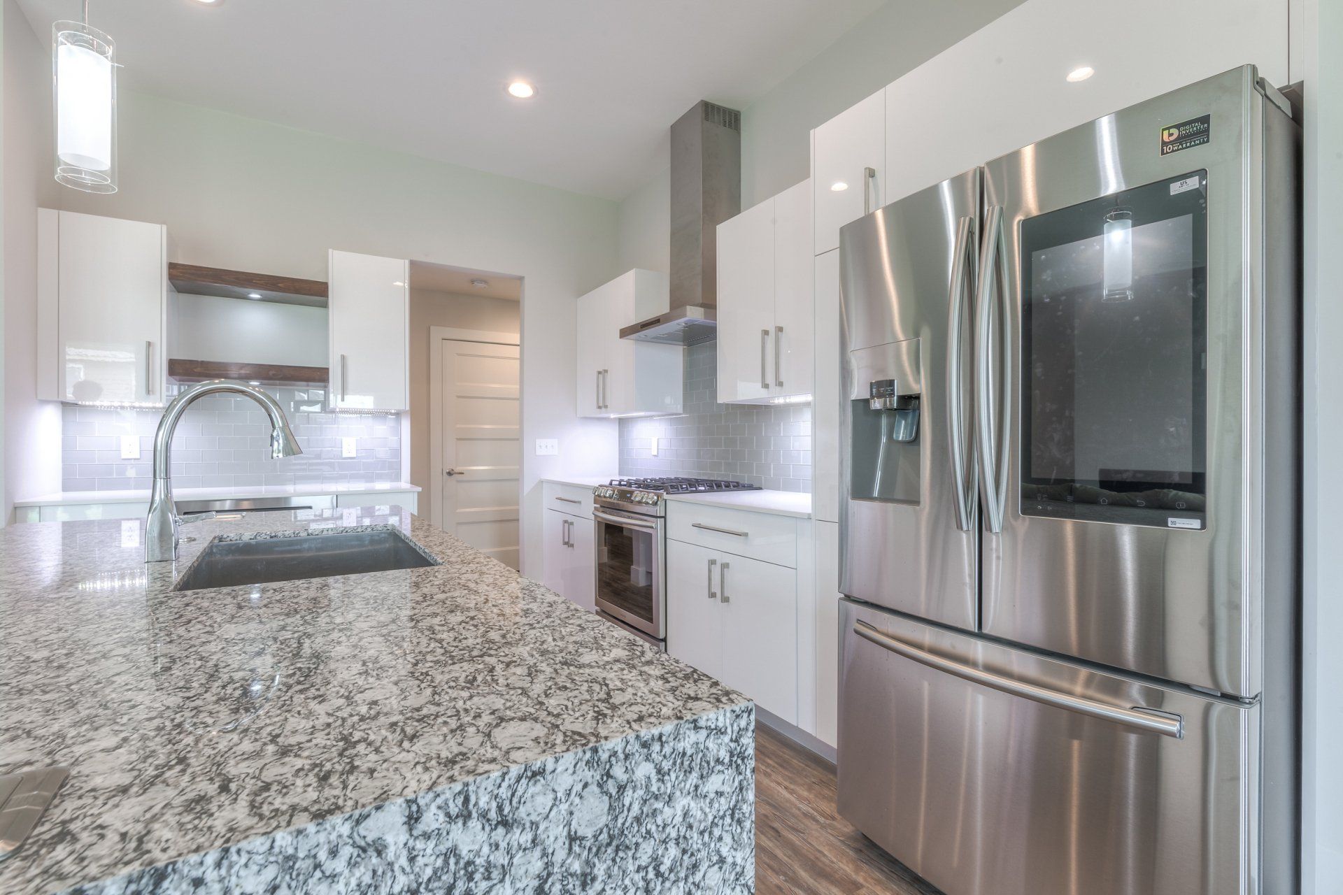 Interior of a modern gray kitchen