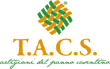 Logo TACS con testo arancione, emblema verde intrecciato e sottotitolo in italiano in corsivo.
