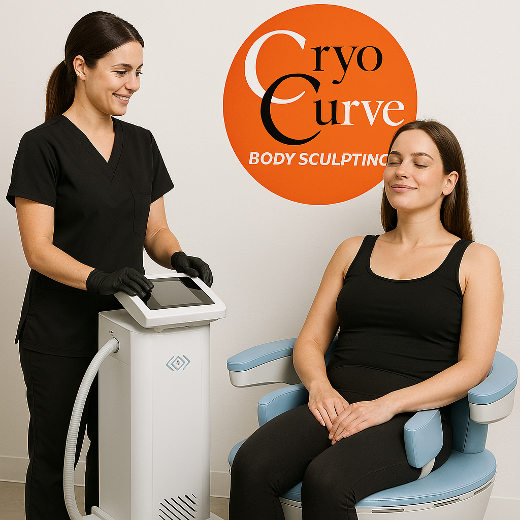 Woman receiving cryotherapy body sculpting treatment at CryoCurve.