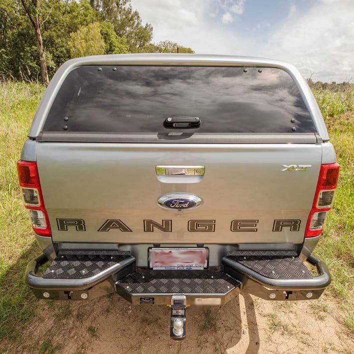 Rear View of a Silver Ford Ranger Pickup Truck — TJM Albury Pty Ltd in South Albury, NSW