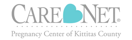 Care Net Pregnancy Center of Kittitas County logo with a blue heart.