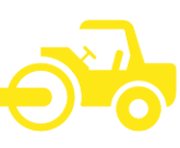 A yellow tractor icon on a white background.