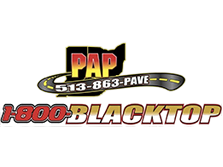 A logo for a company called pap hood blacktop