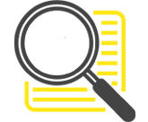 A magnifying glass is sitting on top of a piece of paper.