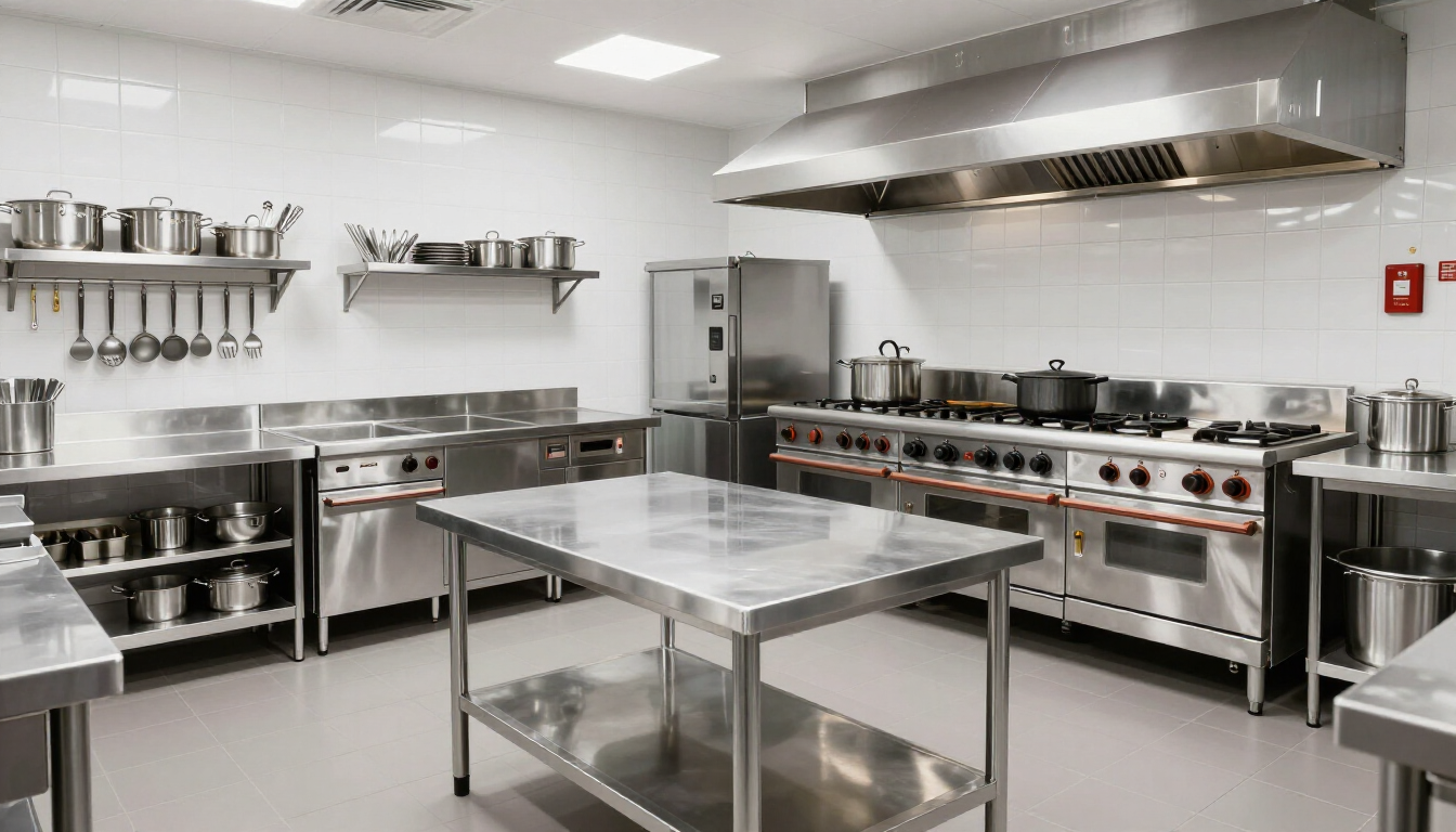 Cocina comercial limpia y certificada