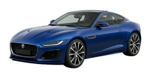 Blue Jaguar sports coupe