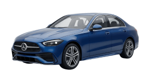 Blue Mercedes-Benz sedan 
