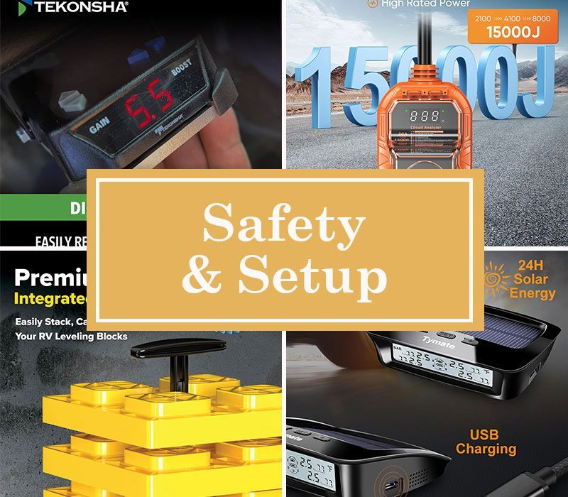 essential safety and setup gear products for new rv trailer camper camping