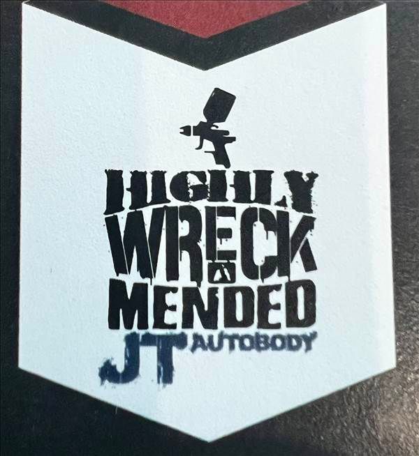Black-and-white logo reading &ldquo;Hugly Wreck Mended and Nobody&rdquo; with a small silhouette above.