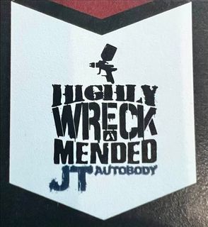 Black-and-white logo reading &ldquo;Hugly Wreck Mended and Nobody&rdquo; with a small silhouette above.