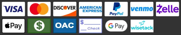 A bunch of credit card logos on a black background