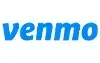 The word venmo is written in blue letters on a white background.