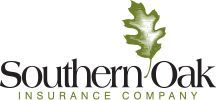 Logo of Southern Oak Insurance Company featuring black text and a green oak leaf.