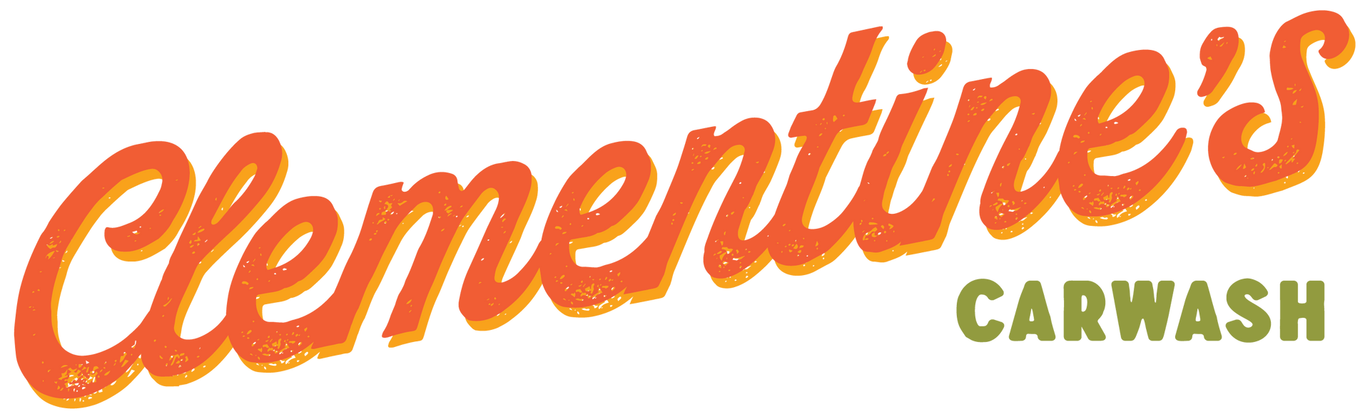 Clementine car wash logo. 2 wash locations La Grange, Buechel Rd. Louisville Kentucky . Thomas Car Wash