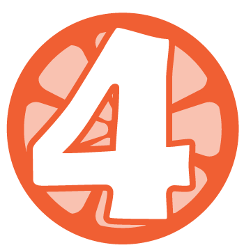 An orange circle with the number 3 inside of it