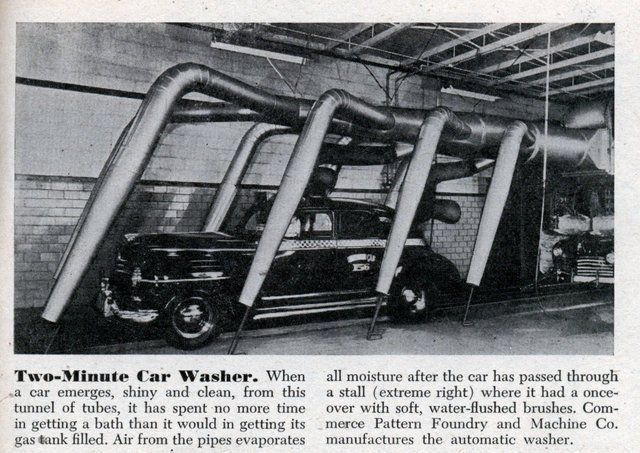 1st AUTOMATIC DRYING SYSTEM at the ORIGINAL location in IN LOUISVILLE, KY 1946 ©THOMAS CAR WASH and ad 1947 ©THOMAS CAR WASH 