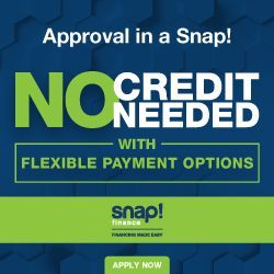 Advertisement for Snap Finance, highlighting 