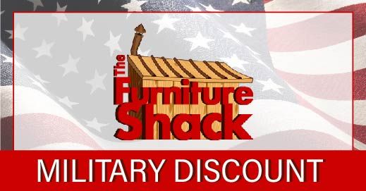 The Furniture Shack logo with a wooden shed graphic and