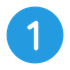 The number one is in a blue circle on a white background.