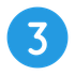 A blue circle with the number three inside of it