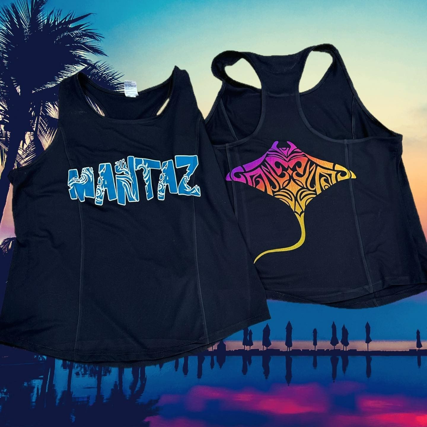 Two Black Tank Tops — That Printed Vinyl Place in Heatley, QLD