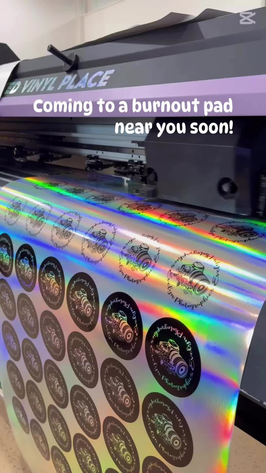 Vinyl Place Printer Printing Holographic Stickers — That Printed Vinyl Place in Heatley, QLD